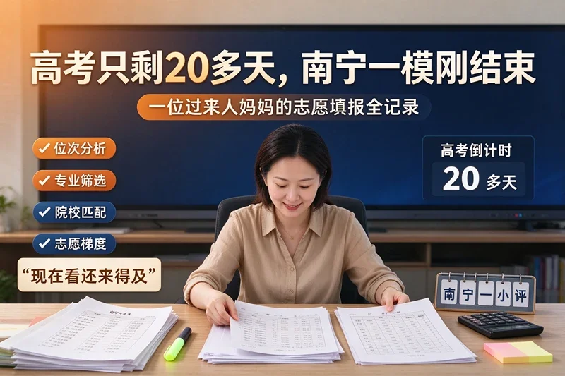 高考只剩20多天，南宁一模刚结束：一位过来人妈妈的志愿填报全记录，现在看还来得及