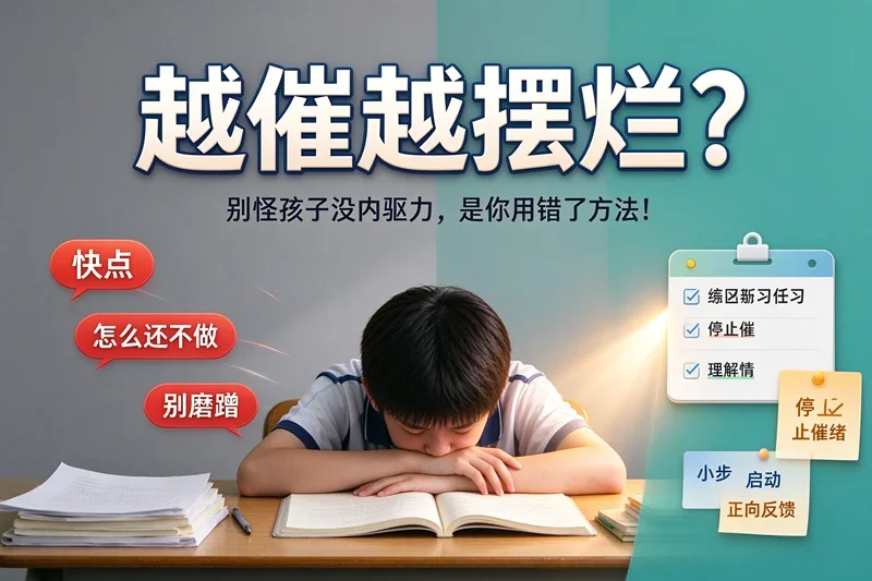 越催越摆烂？别怪孩子没内驱力，是你用错了方法！