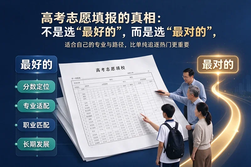 高考志愿填报的真相：不是选“最好的”，而是选“最对的”——一位高校生涯教育工作者的深度思考