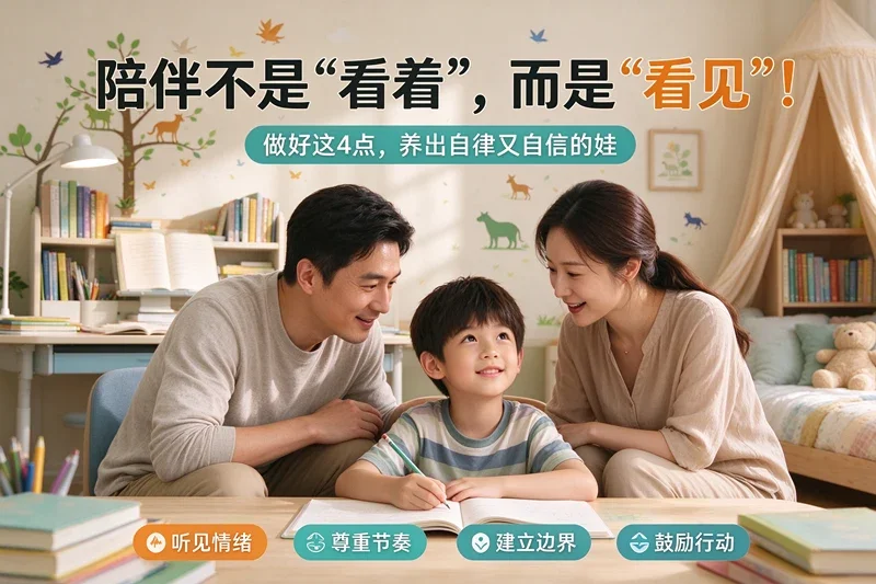 陪伴不是“看着”，而是“看见”！做好这4点，养出自律又自信的娃