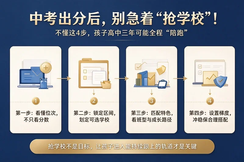 中考出分后，别急着“抢学校”！不懂这4步，孩子高中三年可能全程“陪跑”