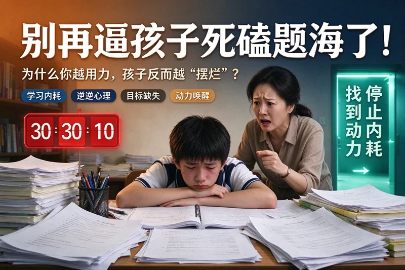 别再逼孩子死磕题海了！为什么你越用力，孩子反而越“摆烂”？