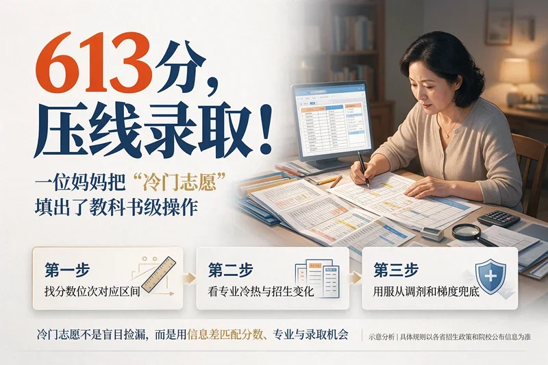 613分，压线录取！一位妈妈把“冷门志愿”填出了教科书级操作