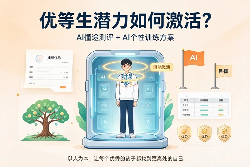 优等生潜力如何激活？AI懂途测评＋AI个性训练方案，以人为本