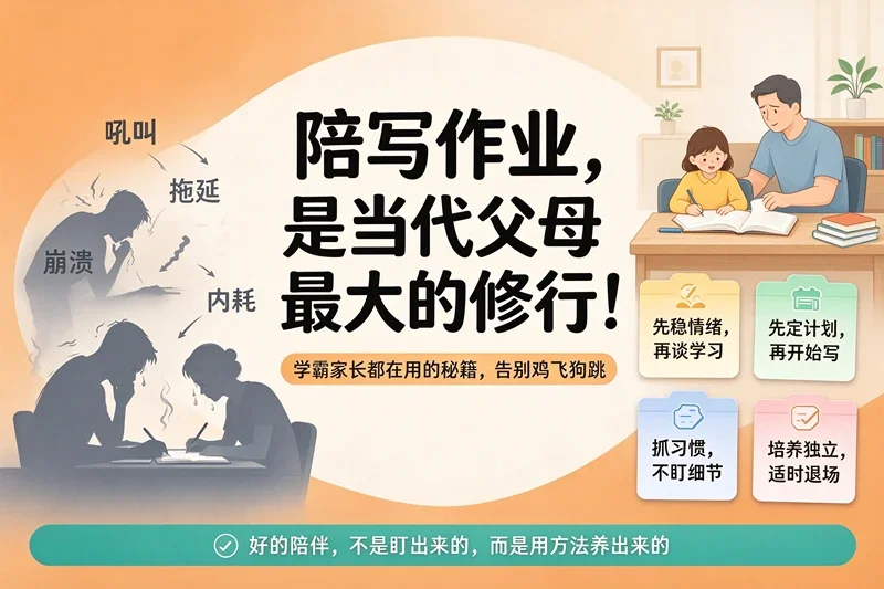 陪写作业，是当代父母最大的修行！学霸家长都在用的秘籍，告别鸡飞狗跳