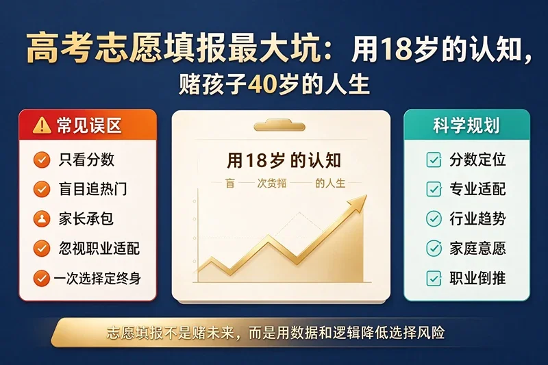 高考志愿填报最大的坑：用18岁的认知，赌孩子40岁的人生